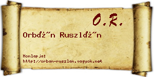Orbán Ruszlán névjegykártya